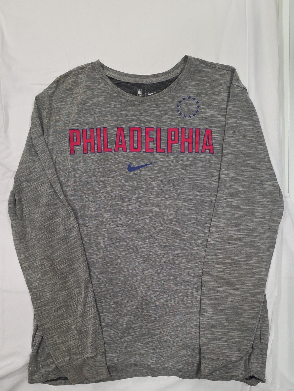 Nike Kids Grey Long-Sleeve Top with Pink Philadelphia Logo